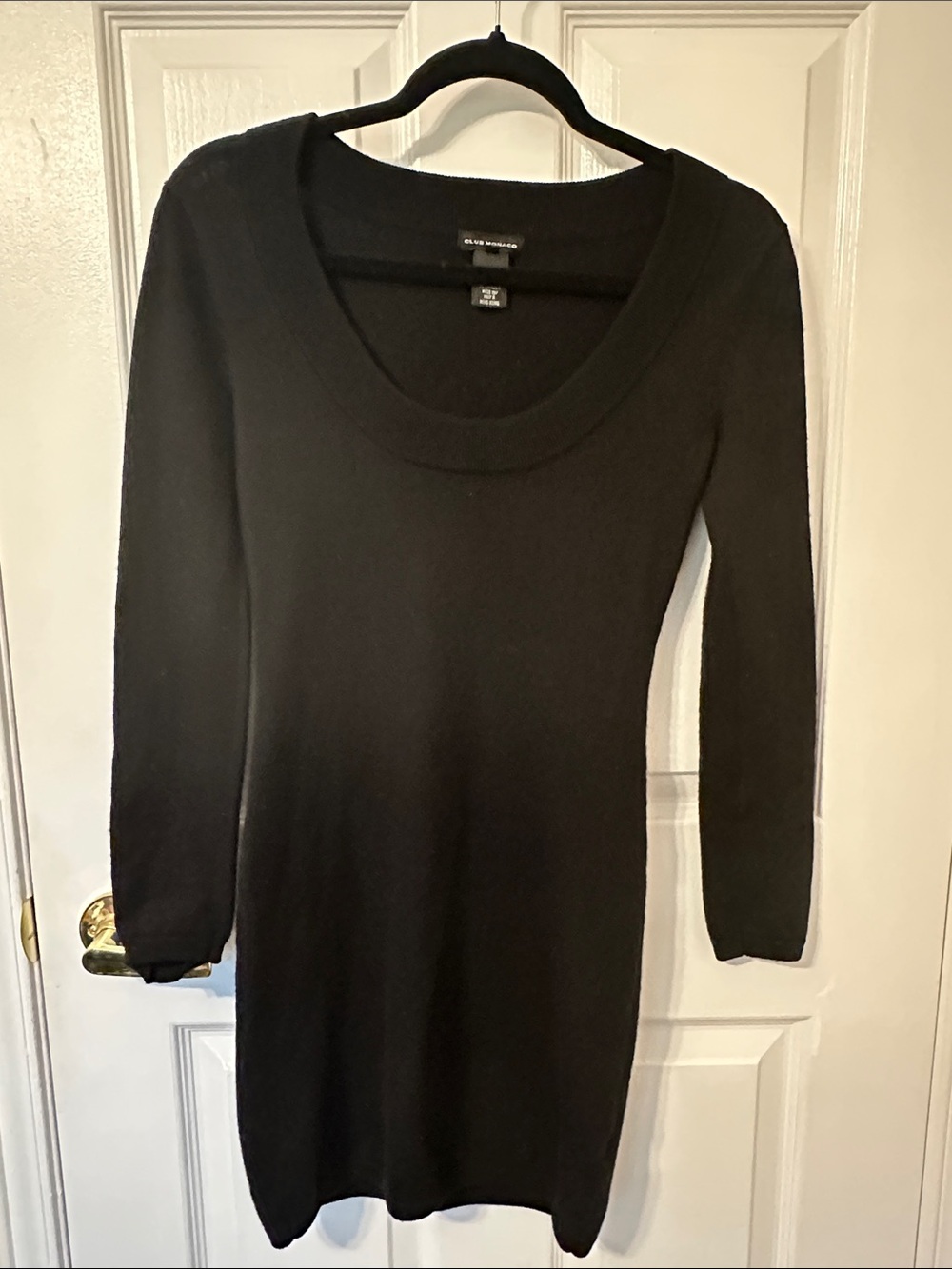 Claudia Richard Black Long-Sleeve Scoop Neck Knit Dress
